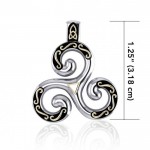 Croyez en la spirale de la vie ~ Bijoux en argent sterling Celtic Triquetra Avec accent en or 18 carats
