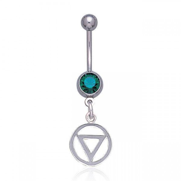 Power Triangle Silver Belly button Ring