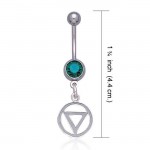 Power Triangle Silver Belly button Ring