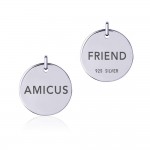 Power Word Friend or Amicus Silver Disc Charm