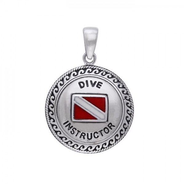 Silver Dive Instructor Silver Pendant