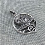 Celtic Owl Silver Pendant