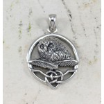Celtic Owl Silver Pendant
