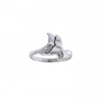 Double Whale Silver Wrap Ring