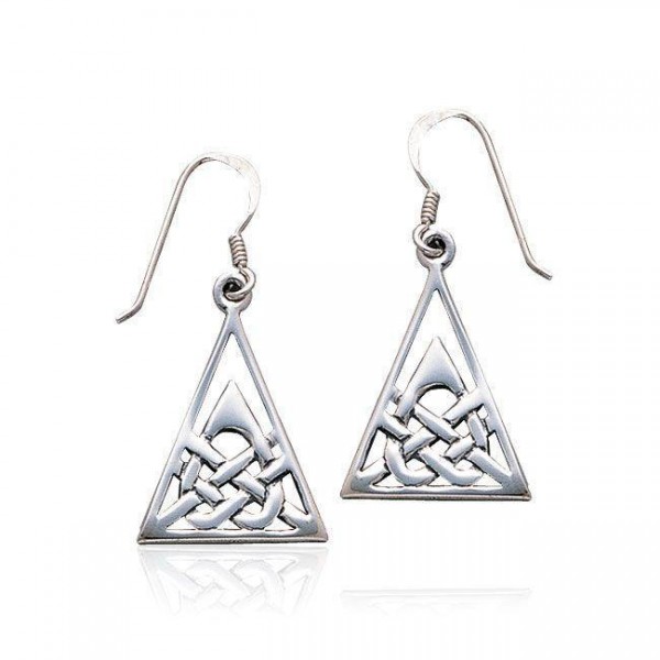 Celtic Knotwork Triangle Earrings