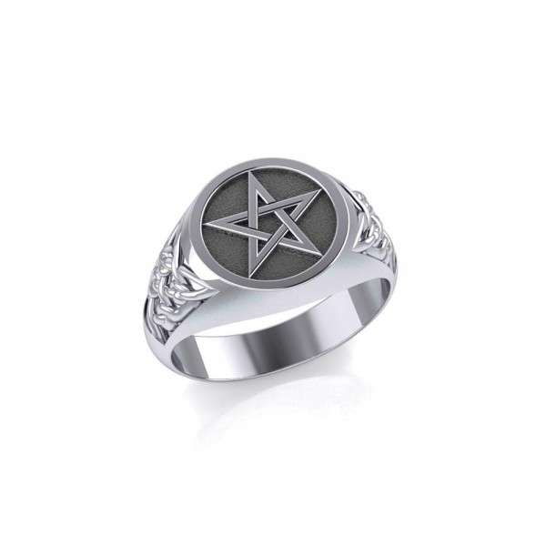 Silver Pentagram Pentacle Ring