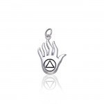 AA Recovery Hand Silver Charm