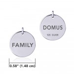 Power Word Family or Domus Silver Disc Charm