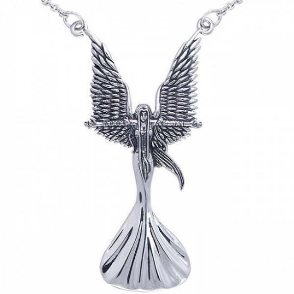 Angel calling the storm by Amy Brown ~ Sterling Silver Jewelry Necklace
