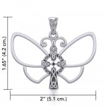 Sterling Silver Butterfly with Celtic Cross Pendant