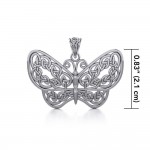 Your wings are ready to fly! ~ Sterling Silver Jewelry Celtic Knotwork Butterfly Pendant