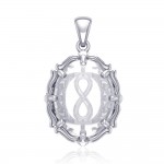 Infinity Sterling Silver Pendant with Natural Clear Quartz