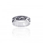 I love the ocean waves crashing on my feet ~ Sterling Silver Ring