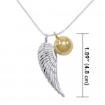 Angels Wing With Globe Ball Necklace
