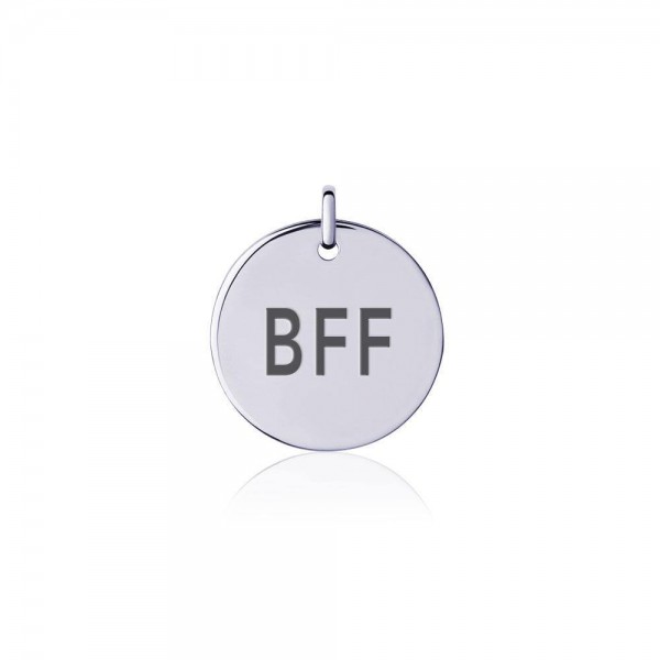 Power Word BFF Silver Disc Charm