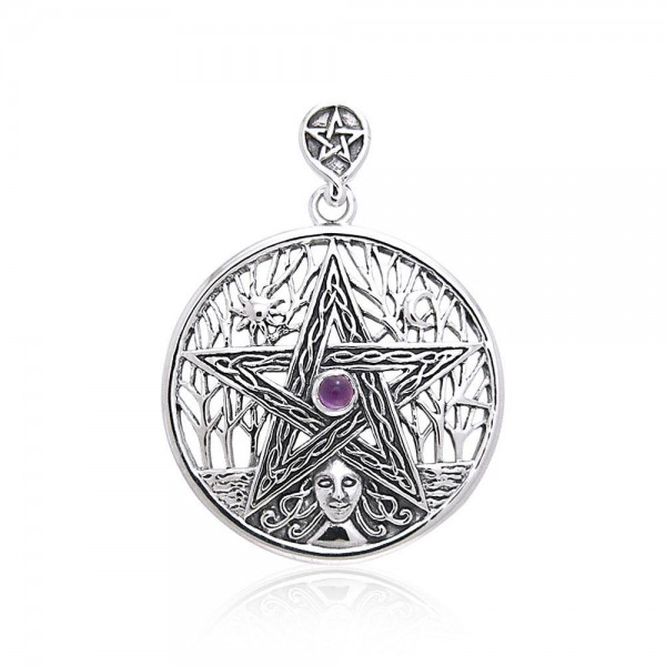 Silver Tree of Life Pentagram Pentacle Pendant
