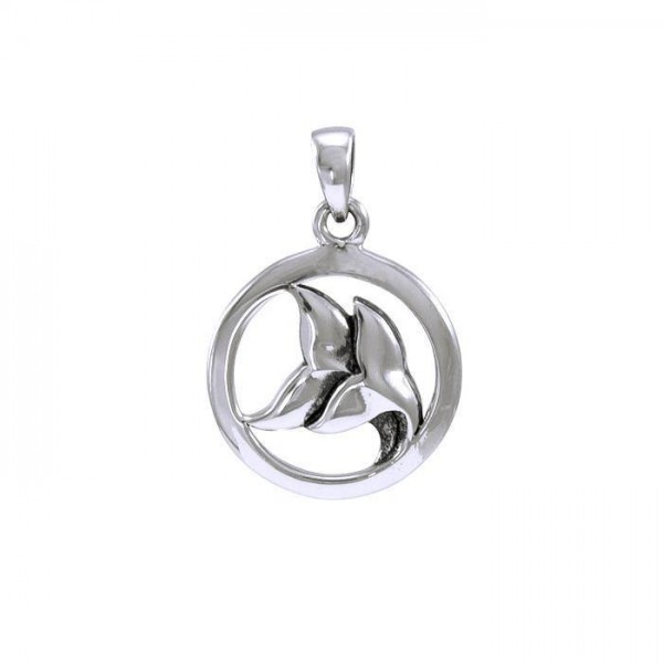 Double Whale Tail Silver Pendant