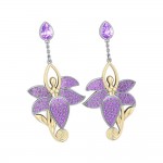 Dancing Lotus Silver, Gold & Gemstone Earrings