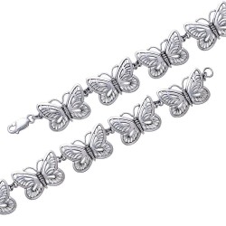 Channeling the butterfly spirit ~ Sterling Silver Jewelry Link Bracelet TBG220
