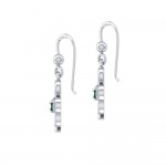 ABC Monogramming Shamrock Clover Silver Gemstone Earrings