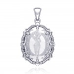 Goddess of Passion Sterling Silver Pendant with Natural Clear Quartz