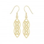 Celtic Hearts Entwined Solid Gold Earrings