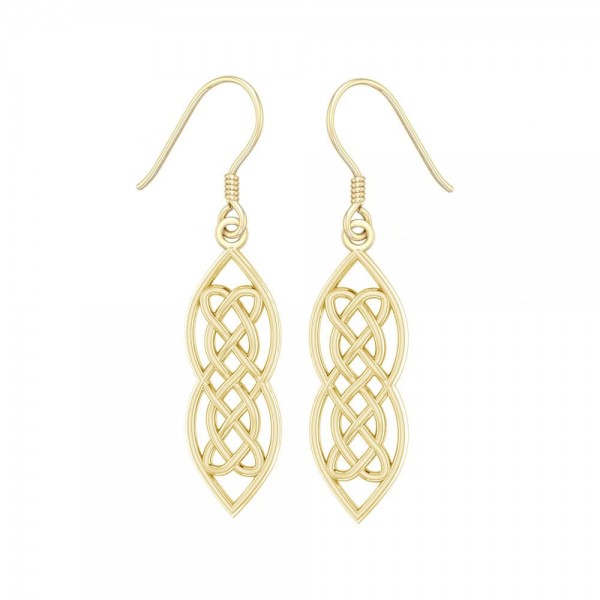 Celtic Hearts Entwined Solid Gold Earrings