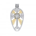 Pendentif Celtic Knotwork Cross Silver & Gold