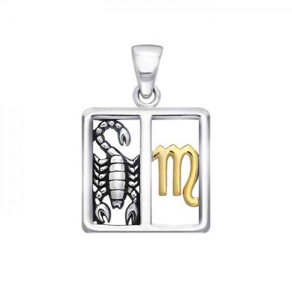 Pendentif en argent symbole du zodiaque Scorpion