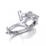 Hammerhead Shark Silver Cuff Bracelet with open lock
