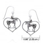 Horse Heart Silver Earrings