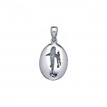 Diver and Whale Shark Silver Pendant
