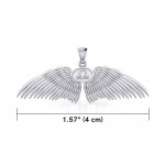 Pendentif en argent Guardian Angel Wings avec signe du zodiaque Balance