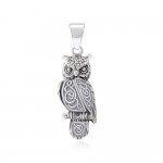 Celtic Horned Owl 3 Dimensional Pendant