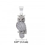 Celtic Horned Owl 3 Dimensional Pendant