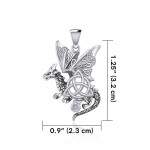 Dragon with Triquetra Silver Pendant
