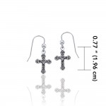 A sacred faith ~ Celtic Knotwork Cross Sterling Silver Dangle Earrings Jewelry