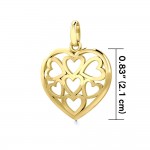 Heart in Heart Solid Gold Pendant