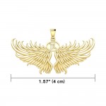 Pendentif en or massif Guardian Angel Wings avec signe du zodiaque Scorpion