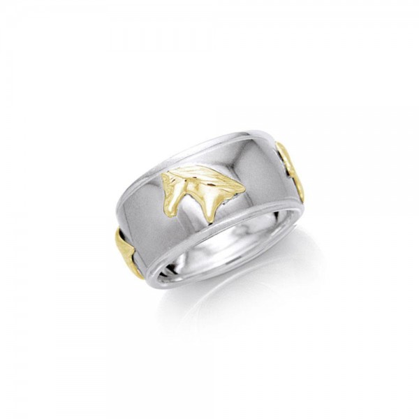 Friesian Horse Silver & Gold Ring
