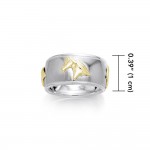 Friesian Horse Silver & Gold Ring