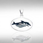 Pendentif Dolphin and Waves Silver