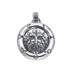 Symbol of earth ~ Green Man Sterling Silver Pendant Jewelry