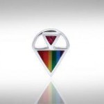Rainbow Triangle Silver Pendant