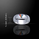 Rainbow Triangle Silver Band Ring