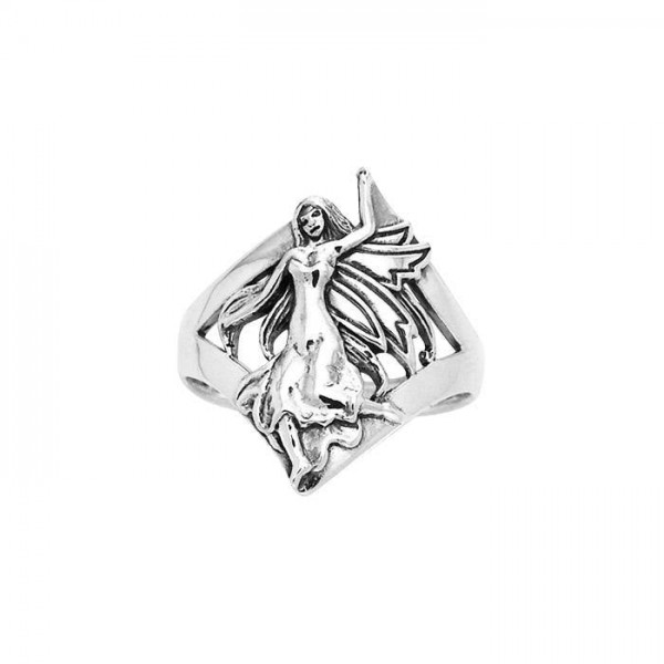 Dance her way to your heart ~ Sterling Silver Jewelry Dancing Fairy Ring