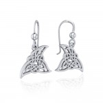 Celtic Shark Fin Silver Earrings
