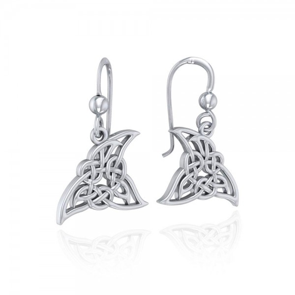 Celtic Shark Fin Silver Earrings