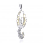 Mythical Phoenix Silver and Gold Pendant
