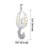 Mythical Phoenix Silver and Gold Pendant